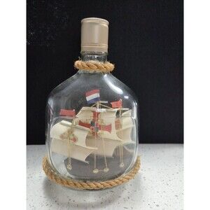 1980s Nikka Whiskey Ship In A Bottle 8in X 5in